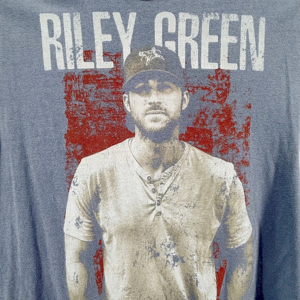 Riley Green Graphic Comfort Colors T-Shirt Mens Medium Blue Tee Country Music